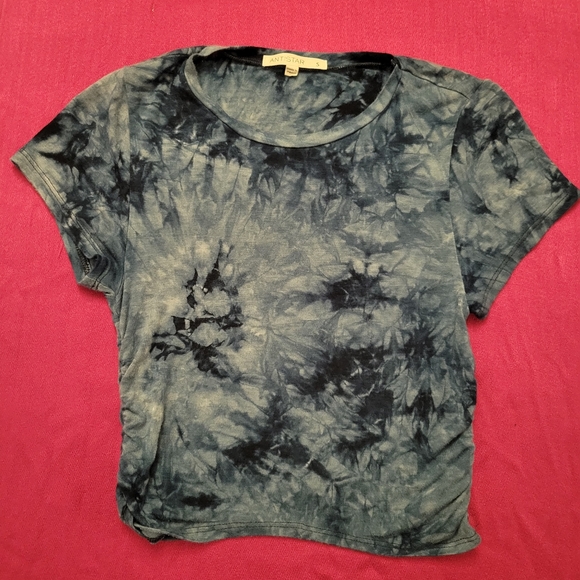 💵3/$20 AntiStar Tie-Dye Blue Super Soft Crop Top  Size Small - Picture 4 of 12